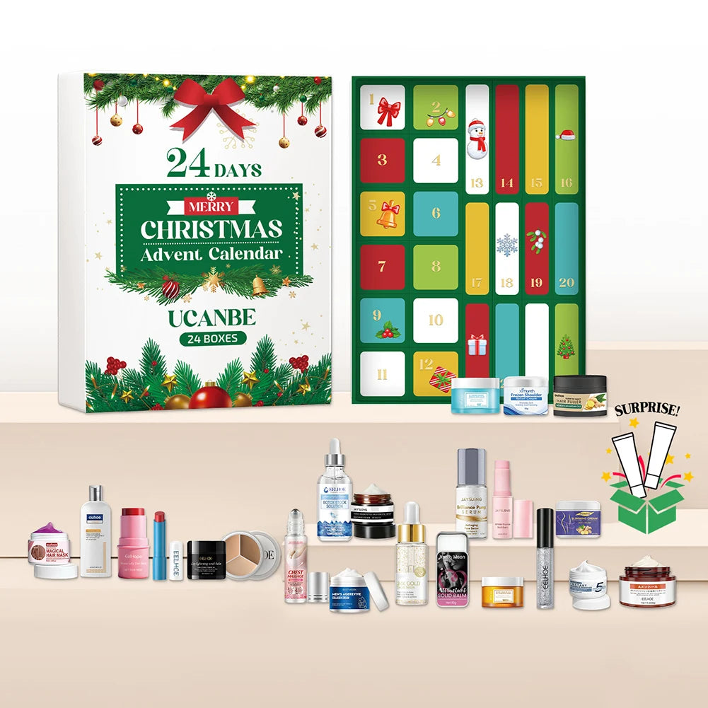 Kerst Beauty Advents Kalender Huidverzorging Set 24 Dagen Luxe Make-up Present Verrassingen Voor Vakantie Verjaardagscadeau