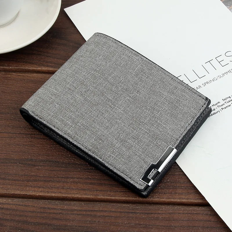 Multifunctional Men's Canvas Wallet Leisure Travel Lightweight Portable Short Style All Match Male Credit Card Holder Coin Purse