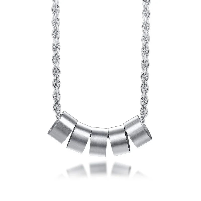 Customized Name Tube Beads for Men Boys,Braided Leather Necklace,Personalized Family Names 2 to 6 Beads