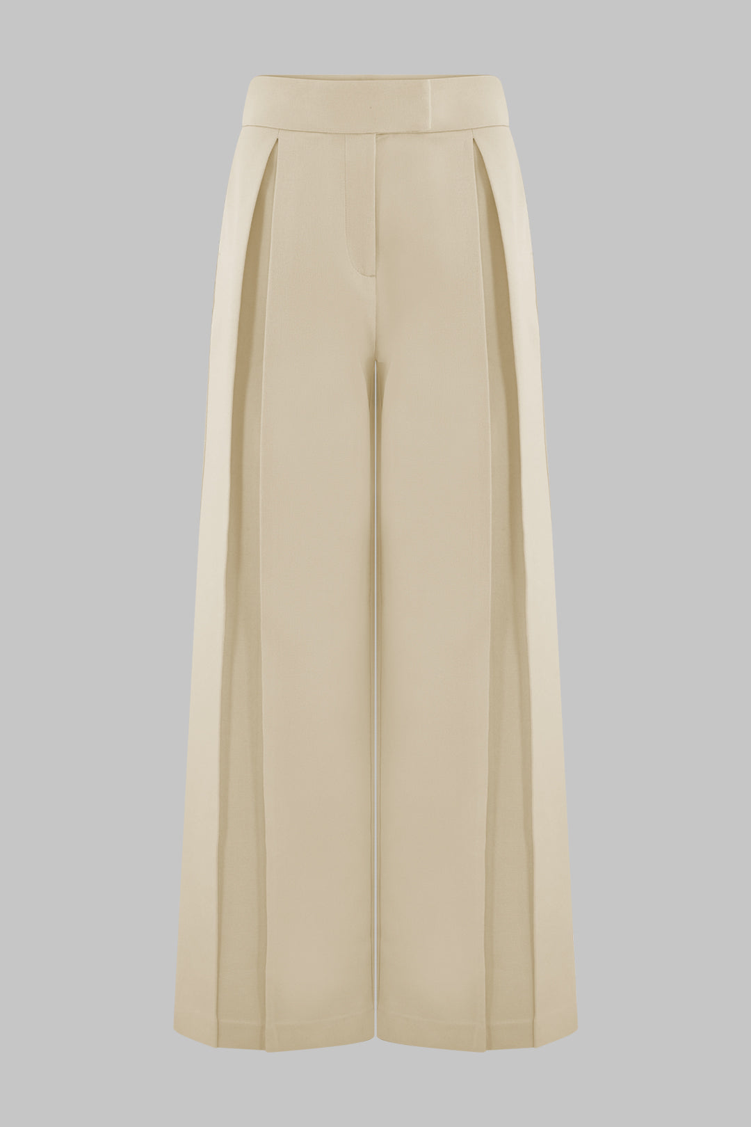 Maria - Pantalon taille haute plissé – coupe fluide en lin