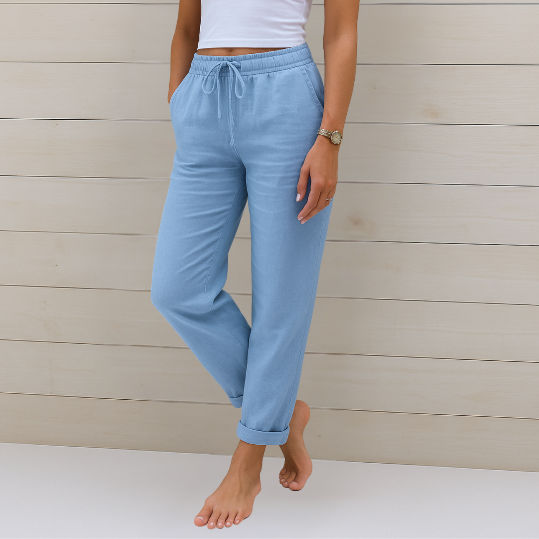 Vivianne – Pantalon en lin extensible et respirant de qualité supérieure