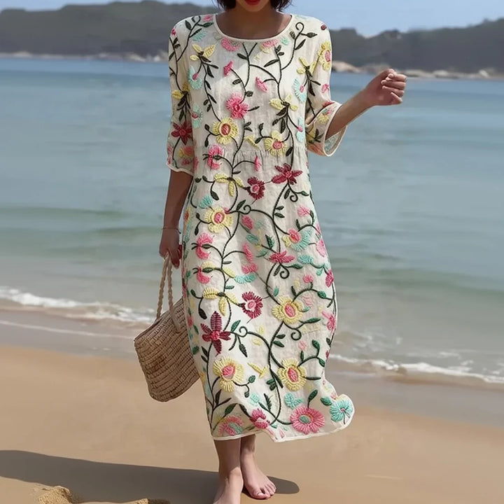 ALGHERO – Robe pour femme avec broderie florale