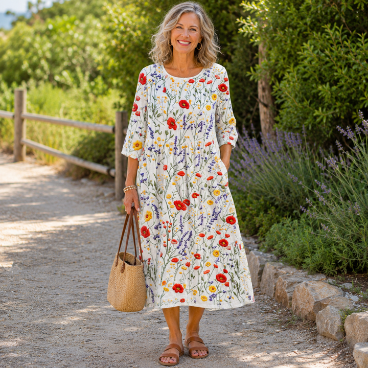 ALGHERO – Robe pour femme avec broderie florale