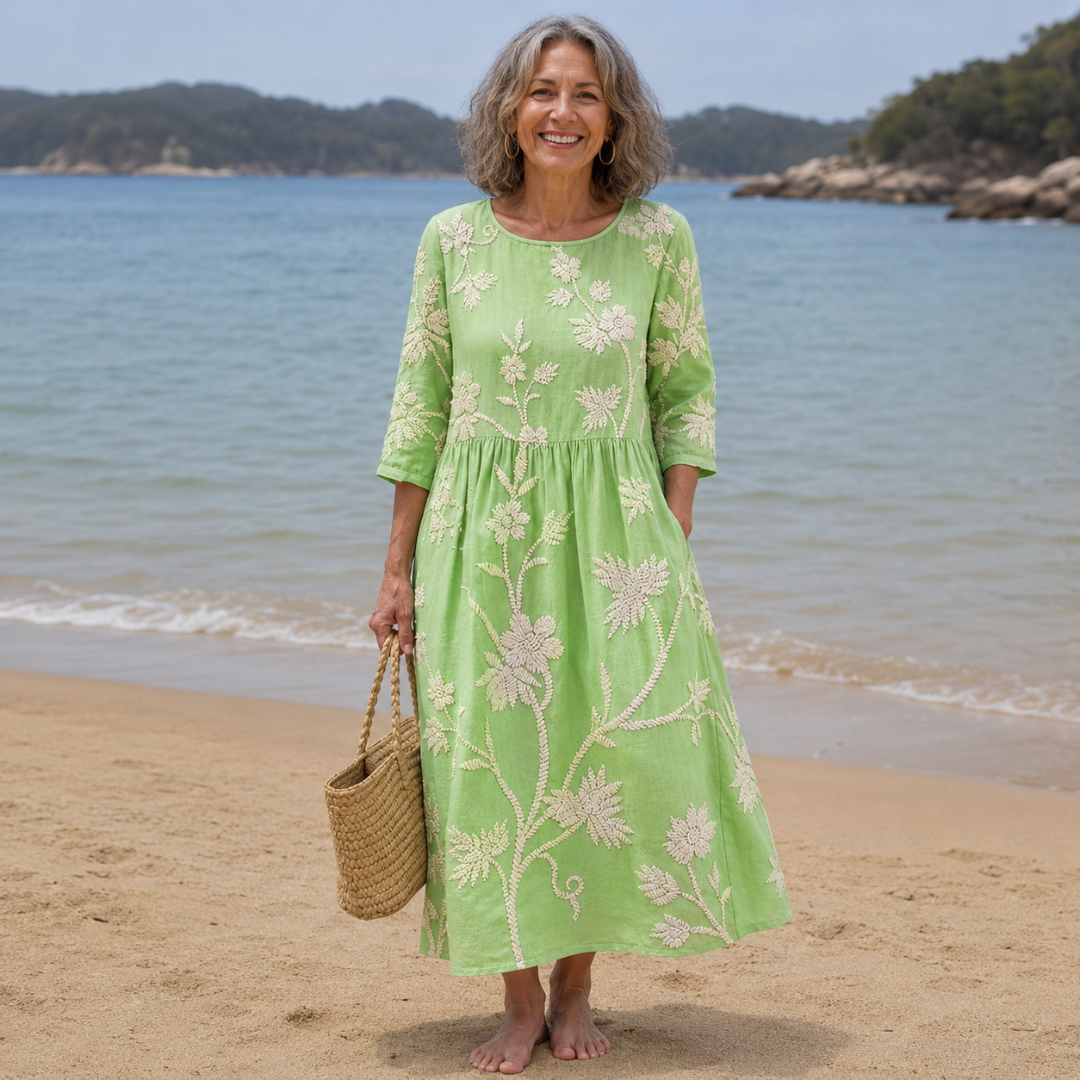 ALGHERO – Robe pour femme avec broderie florale