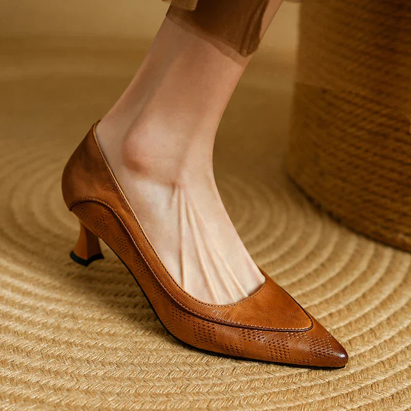 Escarpins en cuir véritable Fiona - Élégance intemporelle