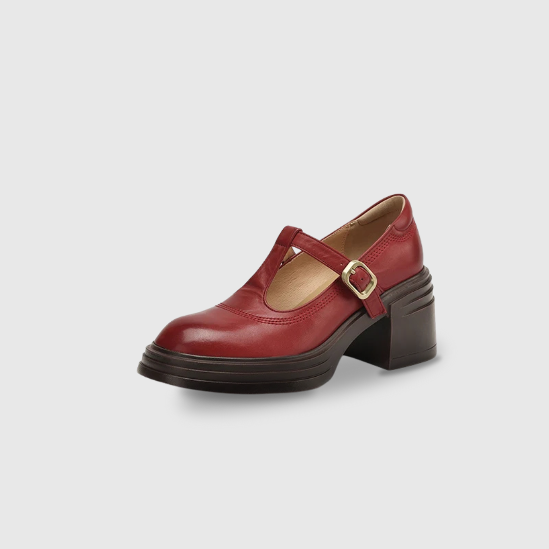Elvana Chunky Mary Jane Pumps