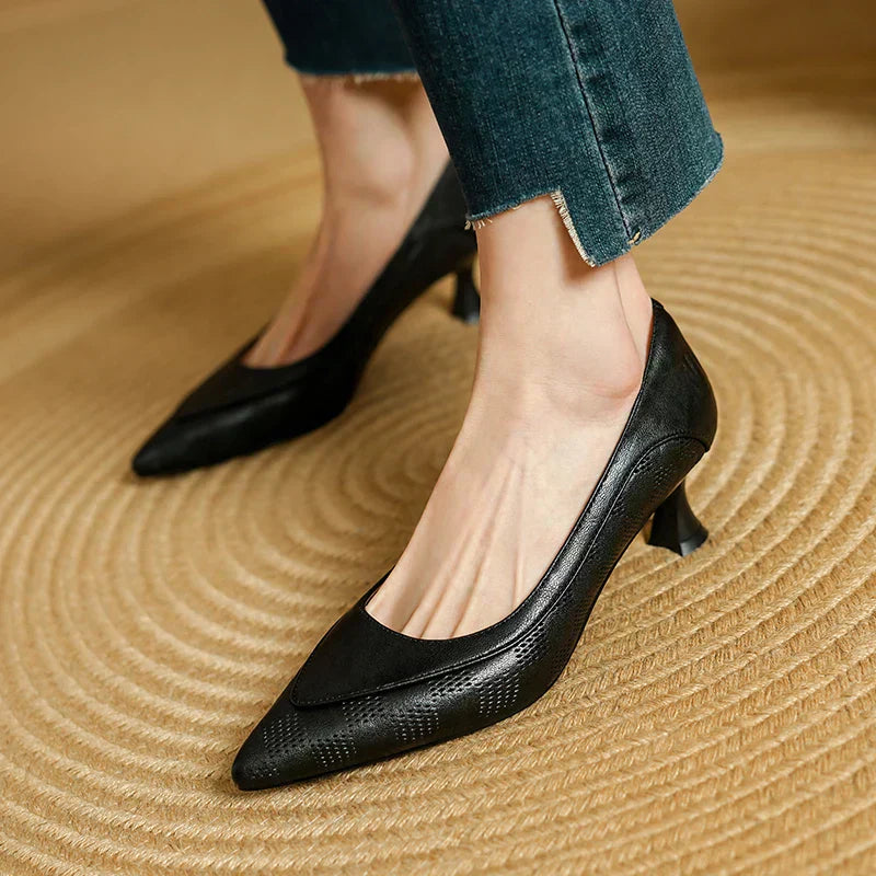 Escarpins en cuir véritable Fiona - Élégance intemporelle