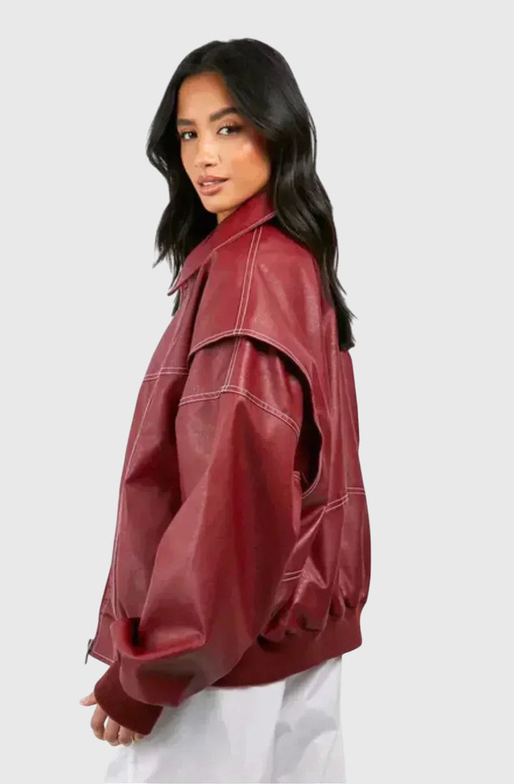 Faye™ - Veste Oversize en Cuir
