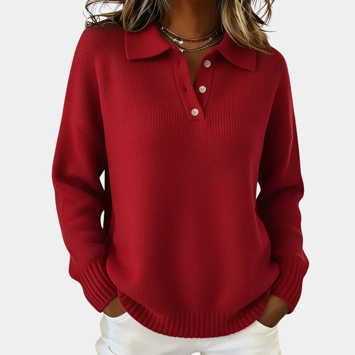 Olivia | Knitted Polo Sweater