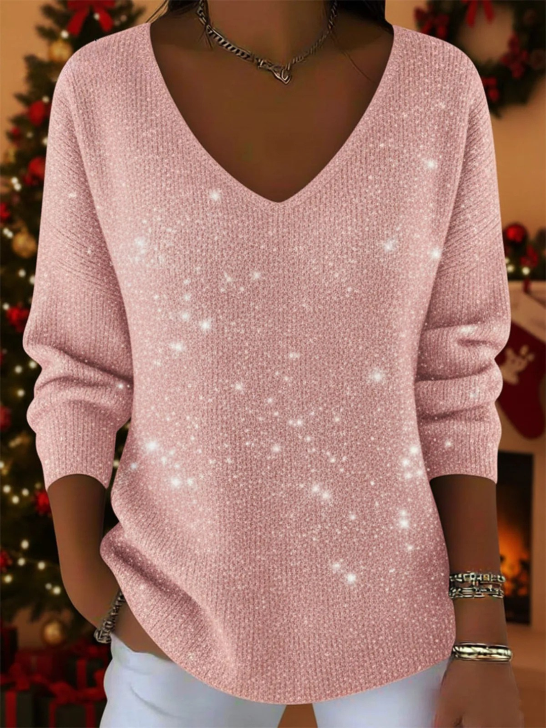 Harriet | Festive V-Neck Pullover
