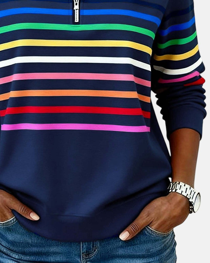Vienne | Sweat à capuche zippé rayé coloré
