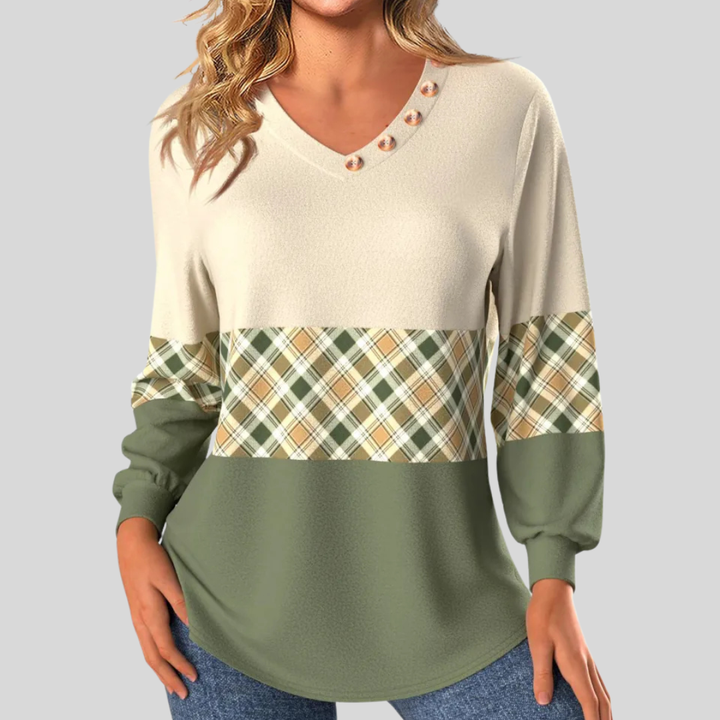 Annelie | Sweater avec Motif à Carreaux