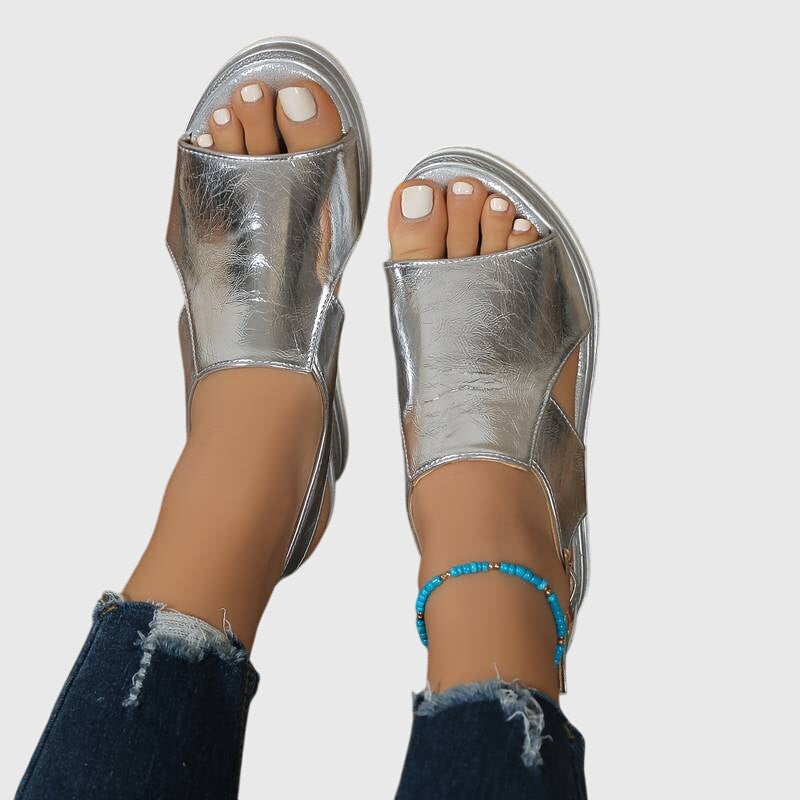Veronica | Sandales Orthopédiques (Argent)