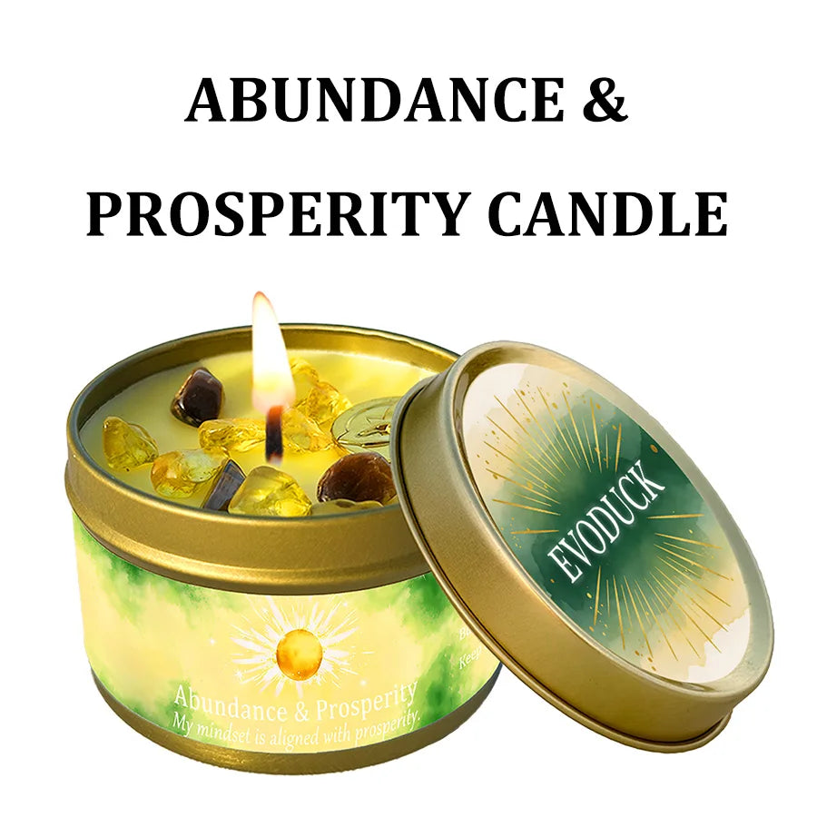 Law of Attraction Peace Ritual Candle, Lavender & Chamomile Aroma with Healing Crystals, Great for Holiday Gifting Christmas