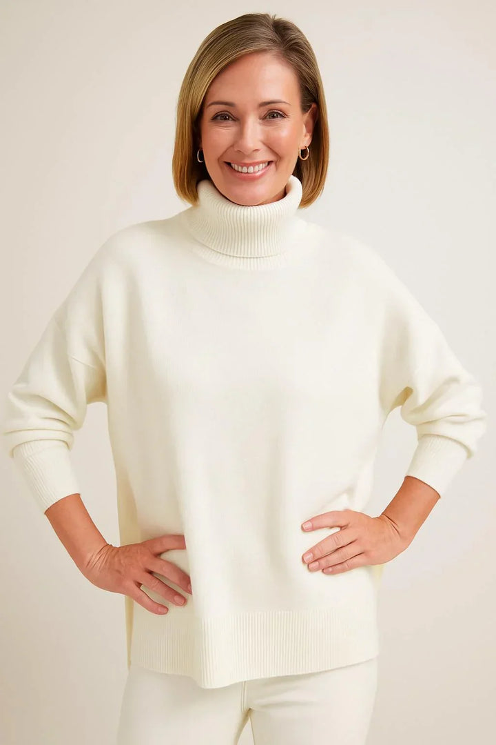 Cittra – Pull Oversize à Col Roulé en Côtes
