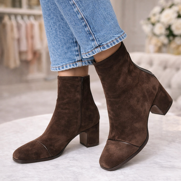 Victoria | Bottines à talon avec bout carré