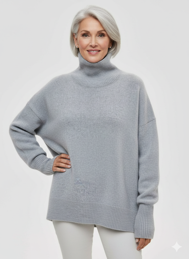 Cittra – Pull Oversize à Col Roulé en Côtes