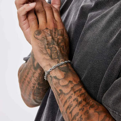 2-5MM Stainless Steel Rope Bracelets for Men Boys,Adjustable Gold Silver Color Links Wristband,Rock Punk Cool Jewelry Gift