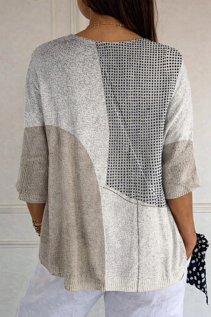 Pull décontracté en maille avec motif géométrique abstrait pour femmess