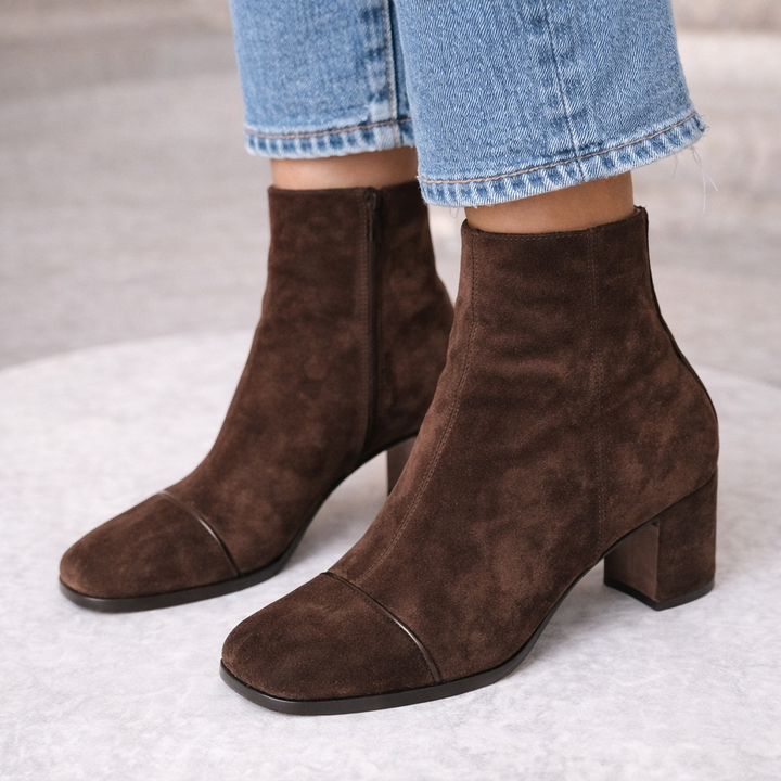 Victoria | Bottines à talon avec bout carré