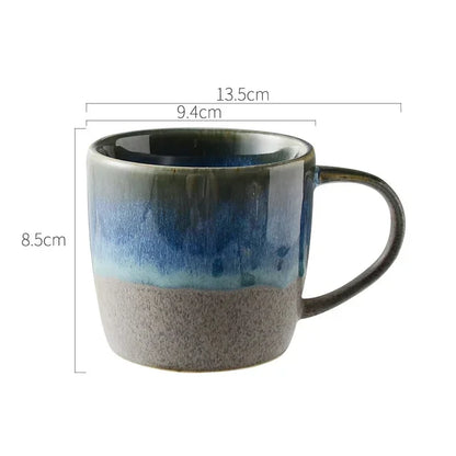 350Ml Ceramic Milk Coffee Breakfast Mugs Gradual Change Starry Cerative Retro Mug Tea Office Water Cup Juice Beer Cups Drinkware