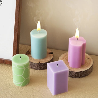 3D Geometric Silicone Candle Mold Texture Cylindrical Soap Mold DIY Nordic Style Aromatherapy Candle Mold Home Decoration