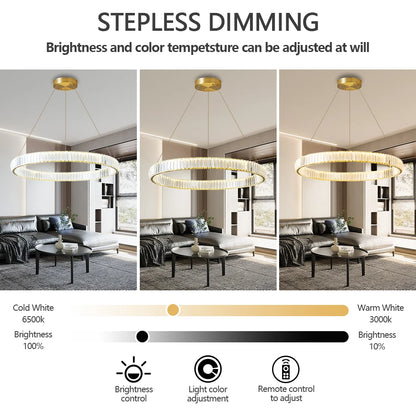 Nordic Ceiling Lamp Luxury Crystal Ceiling Light Fixtures Remote Control Three-color Light Home Lighting Lamp Dining Table Light