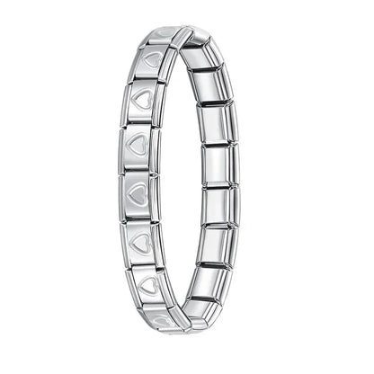 Hapiship 2024 New Men/Women's Jewelry 7/9/13mm Width Itanlian Elastic Charm Bracelet Fashion Stainless Steel Bangle ST-Top