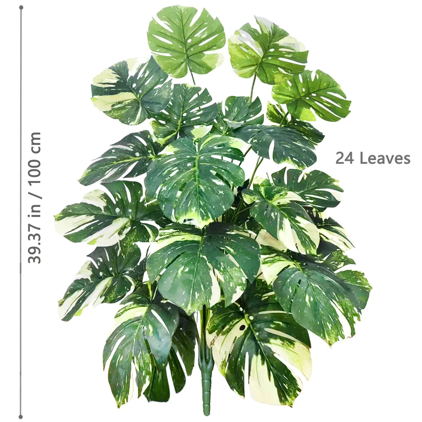 52-104cm(40.94in)  Artificial Monstera Plant Fake Palm Tree Plastic Turtle Leaf Green Plant for Home Garden Room Office Decor