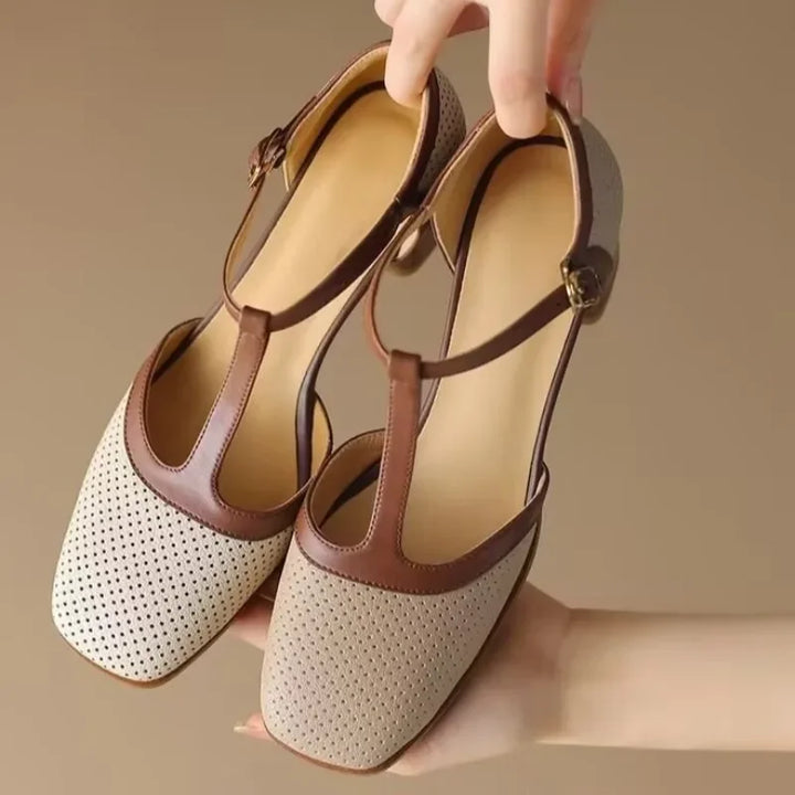 Escarpins Isava en Cuir Véritable à Talons Moyens