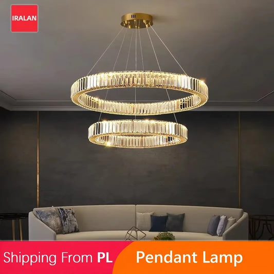 Nordic Ceiling Lamp Luxury Crystal Ceiling Light Fixtures Remote Control Three-color Light Home Lighting Lamp Dining Table Light