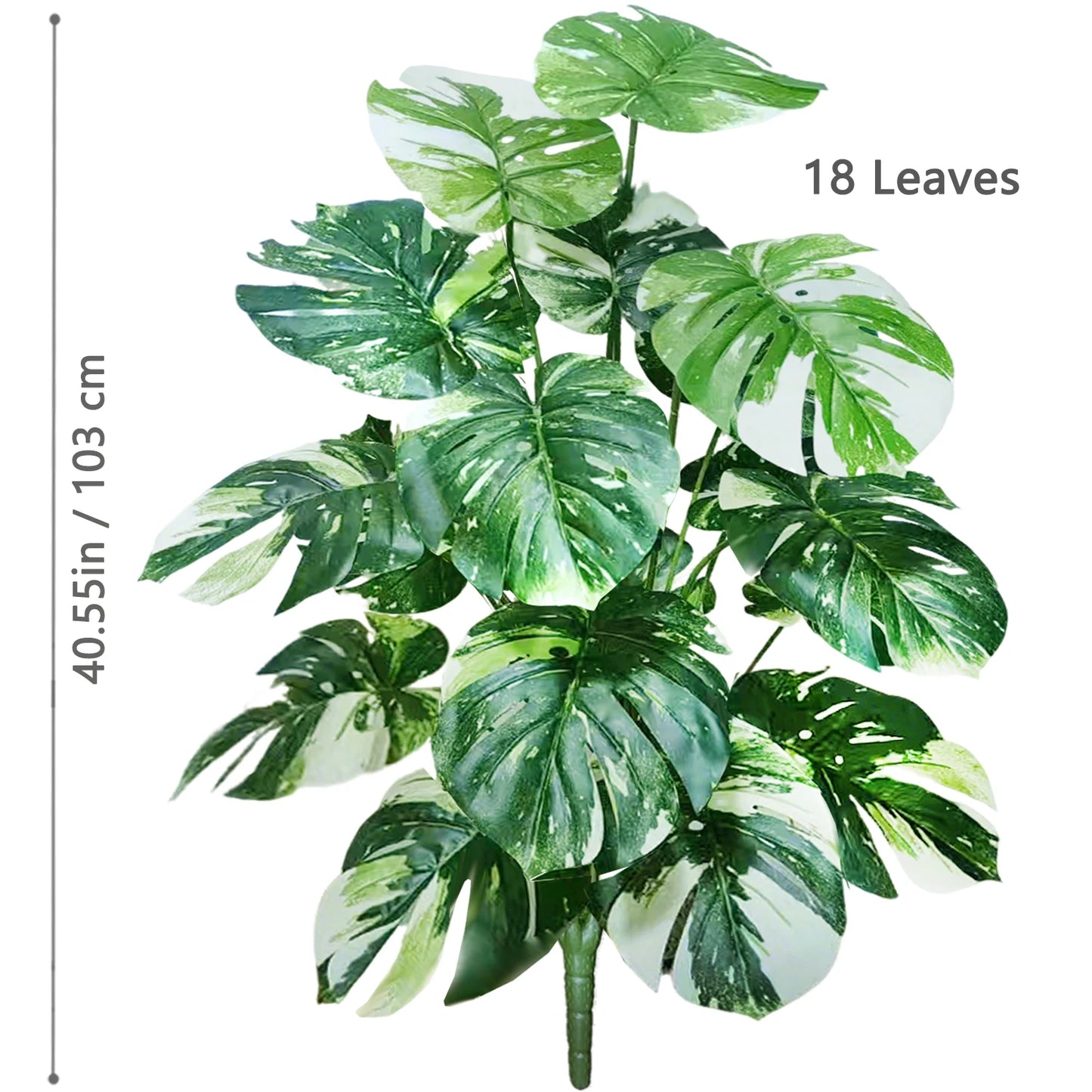 52-104cm(40.94in)  Artificial Monstera Plant Fake Palm Tree Plastic Turtle Leaf Green Plant for Home Garden Room Office Decor