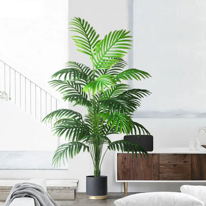 90-120 cm Grote Kunstmatige Palmboom Tropische Nep Planten Groene Plastic Palmbladeren Grote Monstera Boomtak voor Huis Tuin Decor