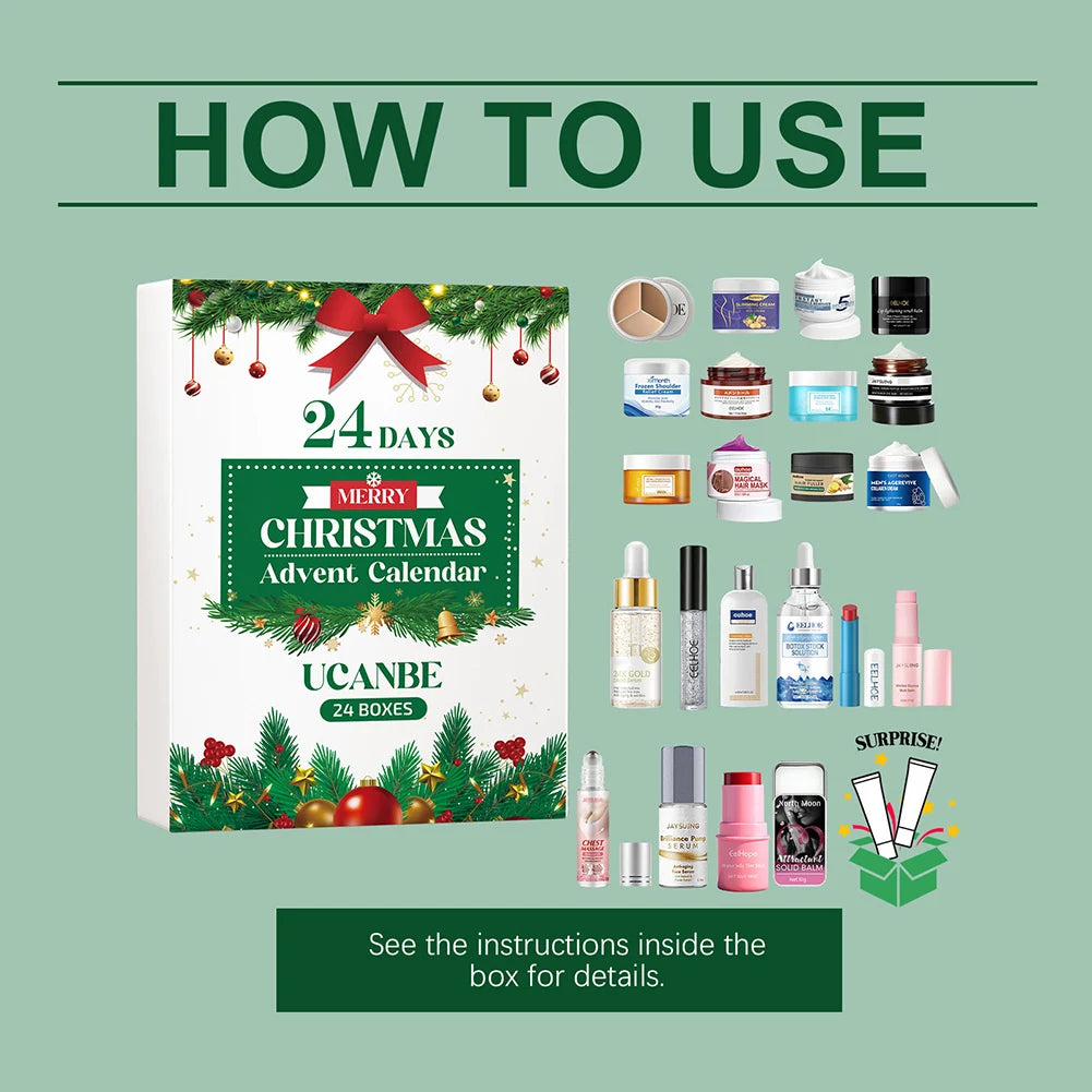 Kerst Beauty Advents Kalender Huidverzorging Set 24 Dagen Luxe Make-up Present Verrassingen Voor Vakantie Verjaardagscadeau