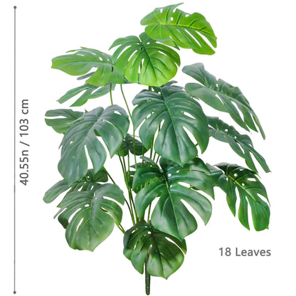 52-104cm(40.94in)  Artificial Monstera Plant Fake Palm Tree Plastic Turtle Leaf Green Plant for Home Garden Room Office Decor