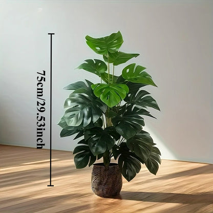 Artificial Fiddle Leaf Fig Tree Realistic Plastic Green Plant for Home Office Wedding Christmas Without Flower pots