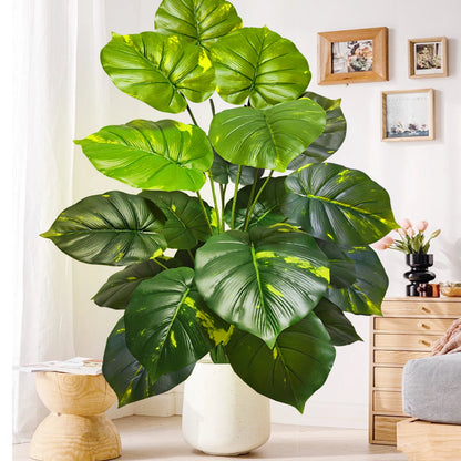 52-104cm(40.94in)  Artificial Monstera Plant Fake Palm Tree Plastic Turtle Leaf Green Plant for Home Garden Room Office Decor
