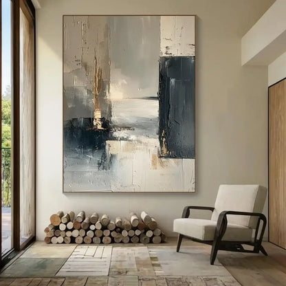 Brown Wabi-Sabi Painting Dark Brown Abstract Painting Medieval Brown Handmade Oil Painting Black Minimalist Wall Decor Wall A