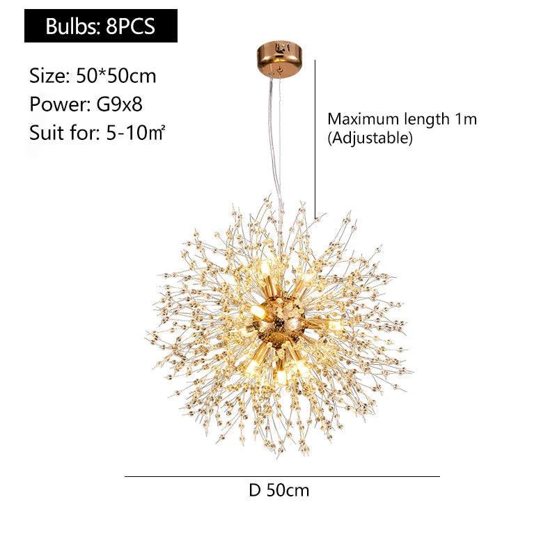 Luxury Ceiling Pendant Lamp French Dandelion Modern Ceiling Chandelier for Living Room Children's Room Kitchen Decorative Lamps