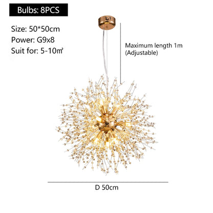 Luxury Ceiling Pendant Lamp French Dandelion Modern Ceiling Chandelier for Living Room Children's Room Kitchen Decorative Lamps