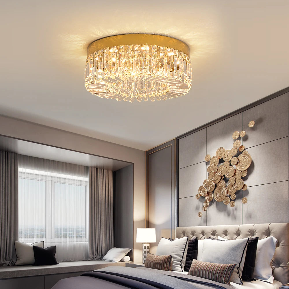 Crystal Ceiling Lamp Living Room Gold Luxury Modern Chandeliers Decoration Led Ceiling Lights Lighting Fixture Diameter 40 50cm
