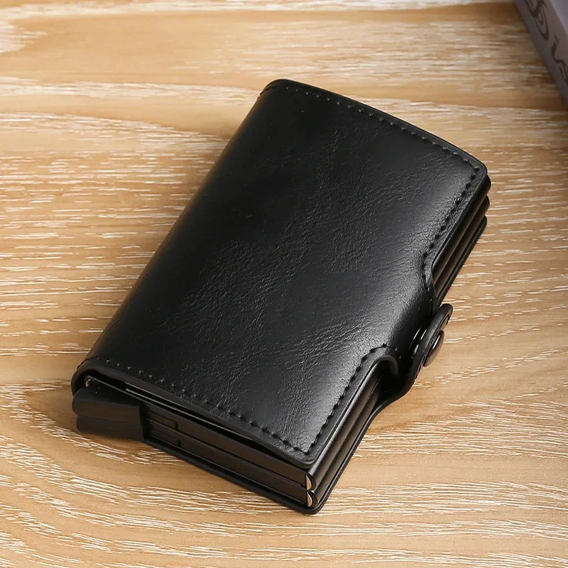 Large Capacity Double Layer ID Credit Card Holder Anti Rfid Blocking Protected Magic Wallet for Men Carbon Fiber Cardholder Case