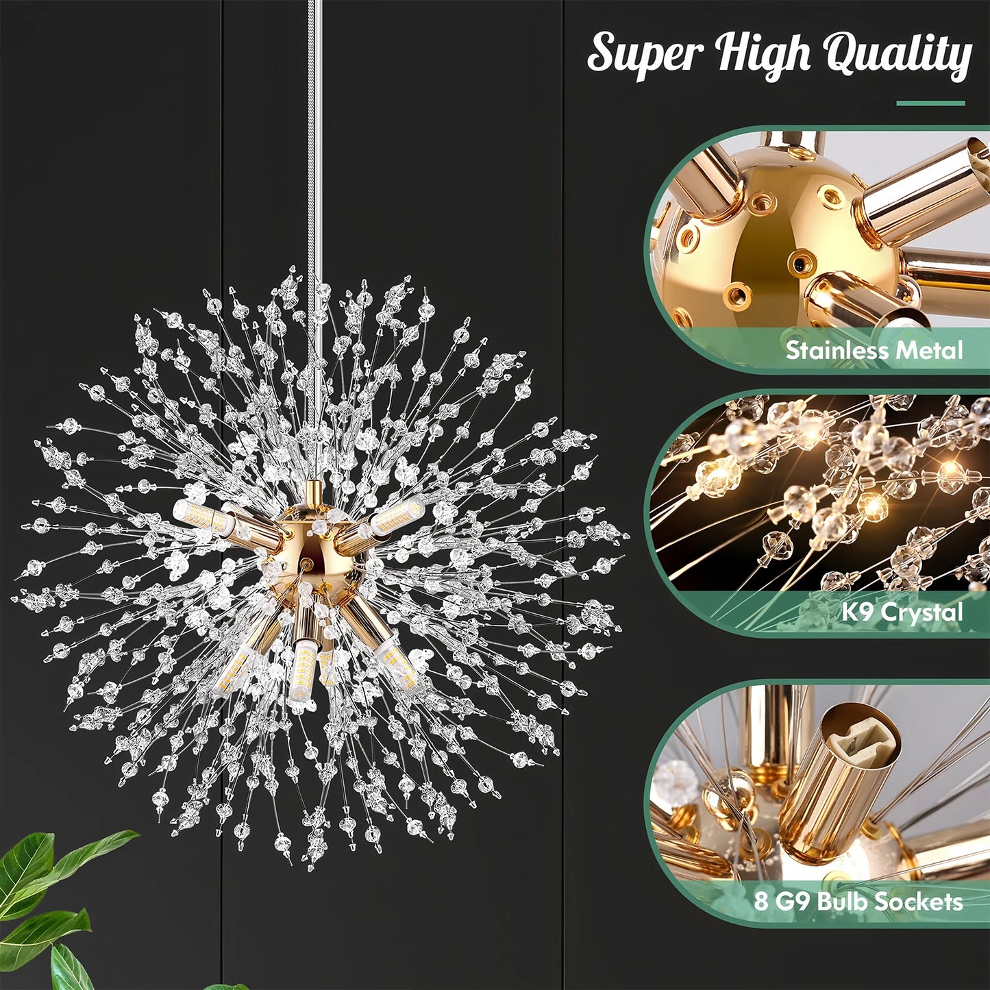 Luxury Ceiling Pendant Lamp French Dandelion Modern Ceiling Chandelier for Living Room Children's Room Kitchen Decorative Lamps