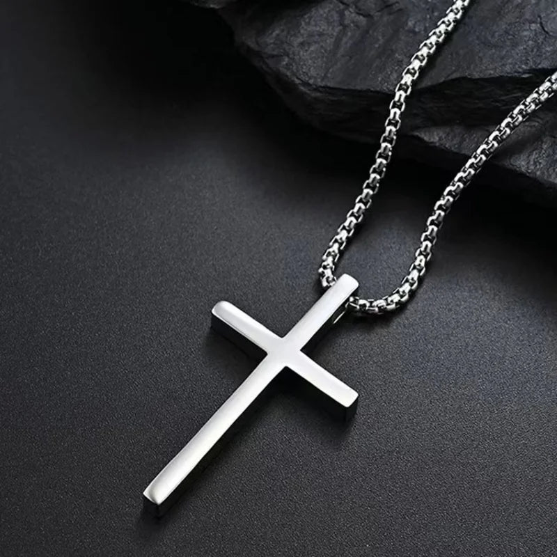 New Religion Christian Simple Necklace for Women Men Virgin Mary Jesus Cross Pendant Chains Fashion Jewelry Length 60/70CM
