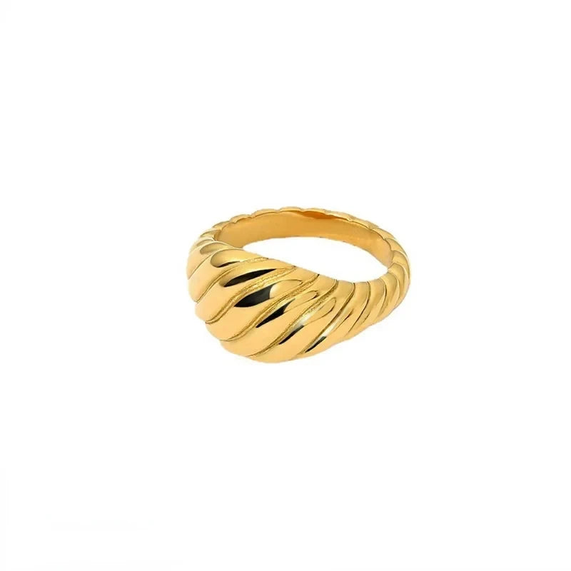Celeste Glow – Bague statement ajustable en or