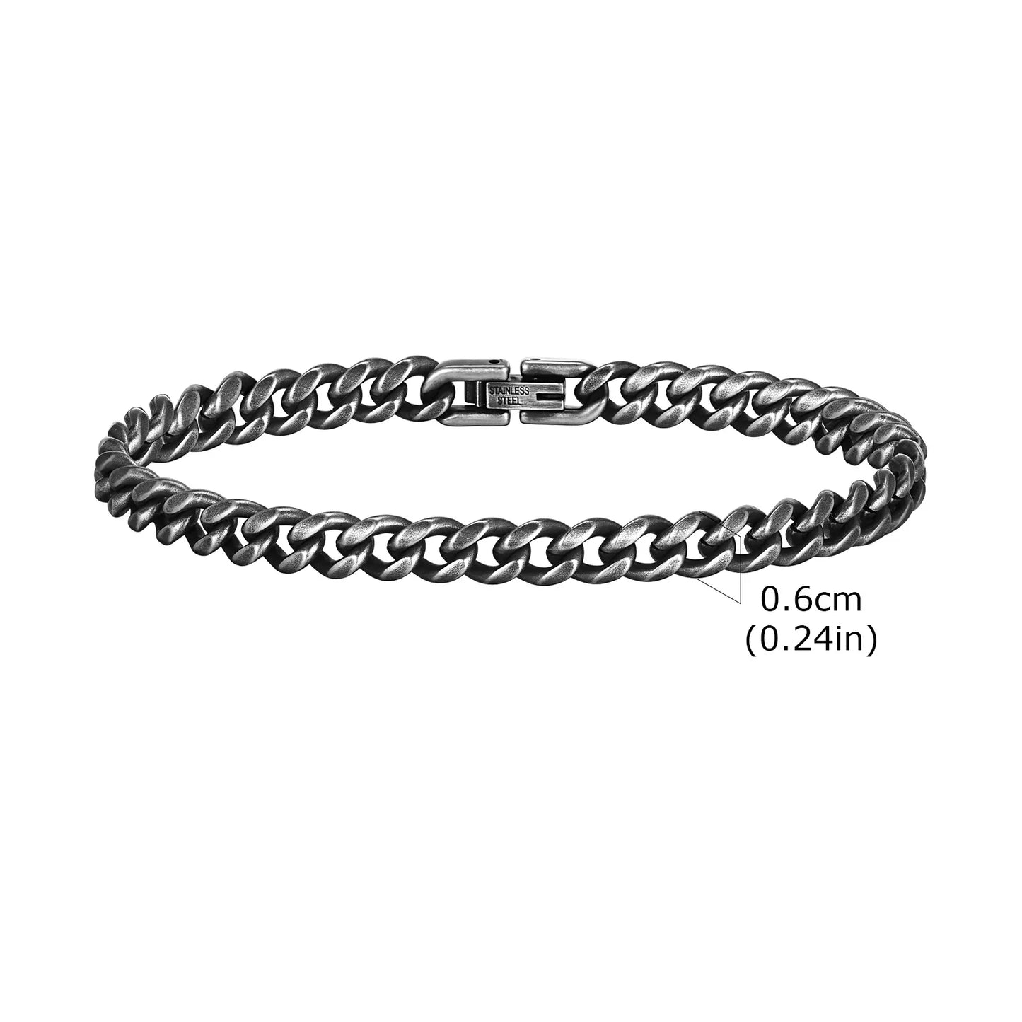 Vnox 18cm/20cm/22cm Stainless Steel Bold Cuban Bracelets for Men Women,6mm/8mm/10mm/12mm Width Miami Curb Links Wristband Gift