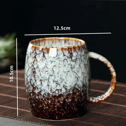 400ML European Retro Ceramic Mug Kiln Change Glazed Creative Coffee Cups Milk Mug Simple Teacup Household Couple Water Cup