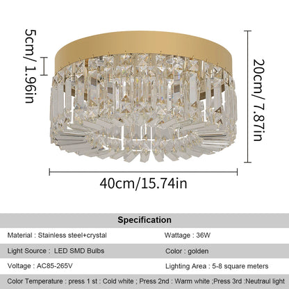 Crystal Ceiling Lamp Living Room Gold Luxury Modern Chandeliers Decoration Led Ceiling Lights Lighting Fixture Diameter 40 50cm