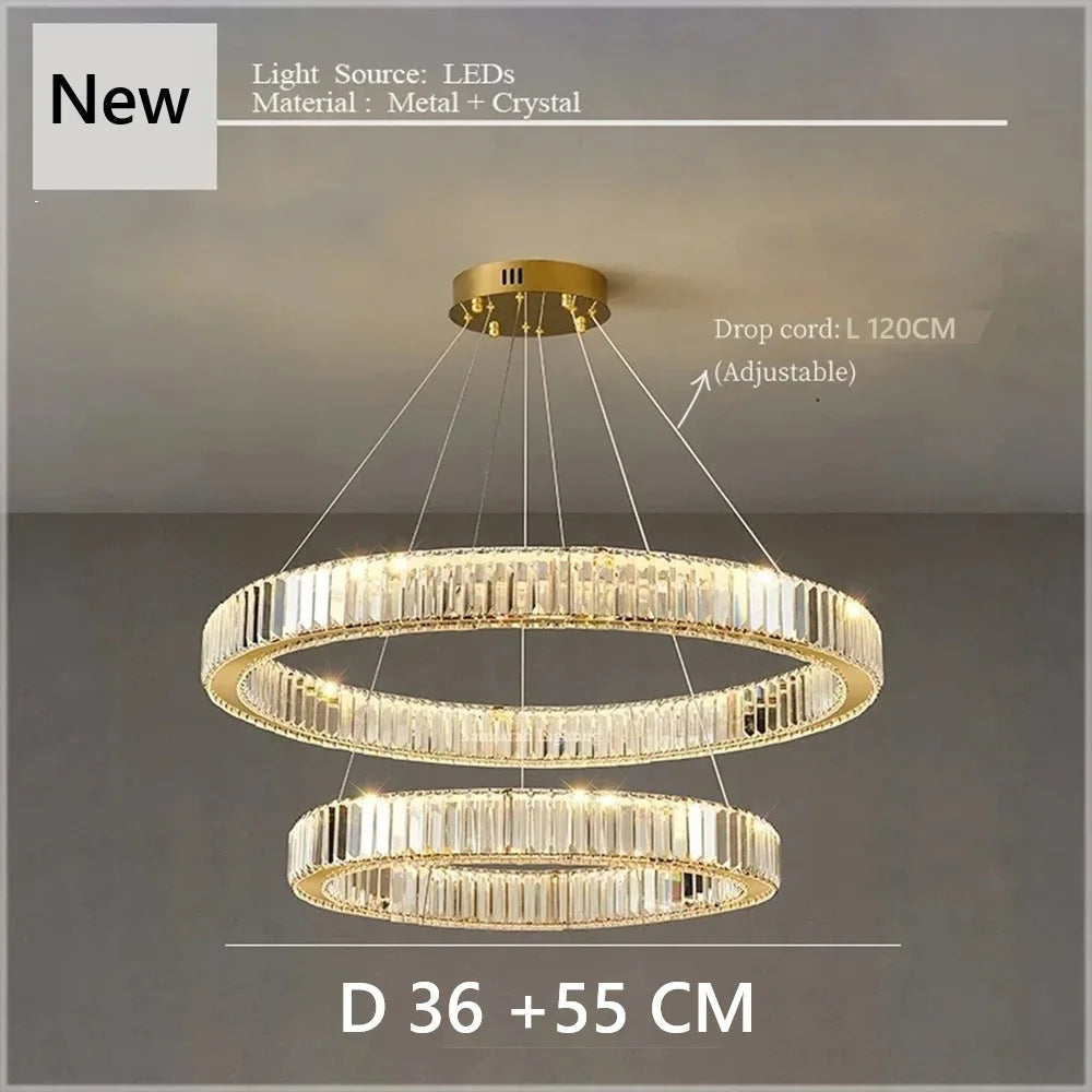 Nordic Ceiling Lamp Luxury Crystal Ceiling Light Fixtures Remote Control Three-color Light Home Lighting Lamp Dining Table Light