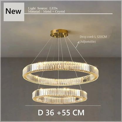 Nordic Ceiling Lamp Luxury Crystal Ceiling Light Fixtures Remote Control Three-color Light Home Lighting Lamp Dining Table Light